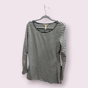 Matilda Jane Gray Stripe Long Sleeve Tee – L (Excellent) 26668T